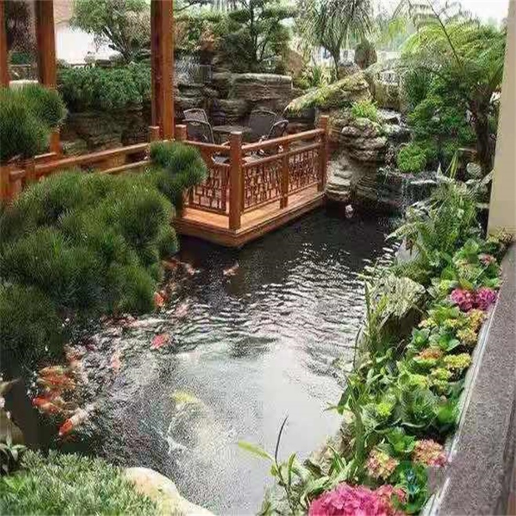 迎泽大型庭院假山鱼池景观设计